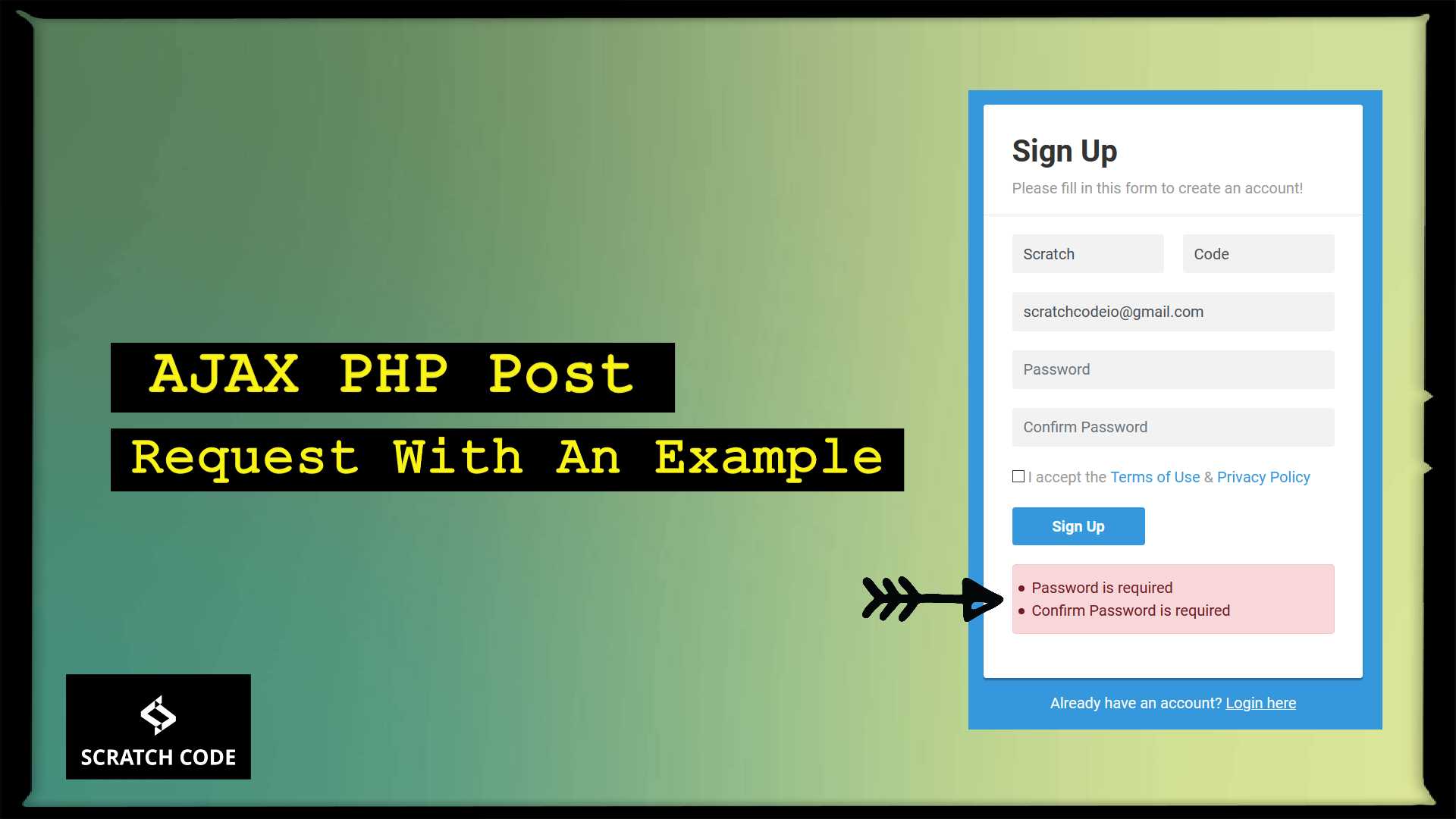 Rot Cornwall Koken AJAX PHP Post Request With Example | Scratch Code
